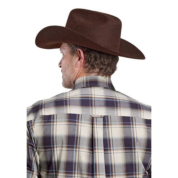 Men's Roper Long Sleeve Amarillo Plaid 1 Pocket Button Up Shirt