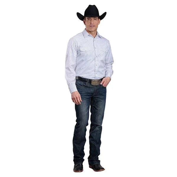 Men's Roper Long Sleeve Snap Yarn Dyed Snap Up Shirt 01-001-0144-1085