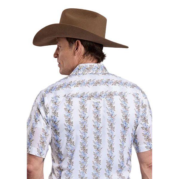 Men's Roper Short Sleeve Floral Stripes Patterned Snap Shirt 01-002-0019-0262