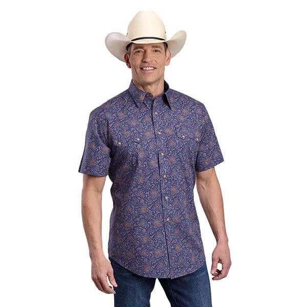 Men's Roper Short Sleeve Performance Allover Print Snap Shirt 03-002-0064-0328