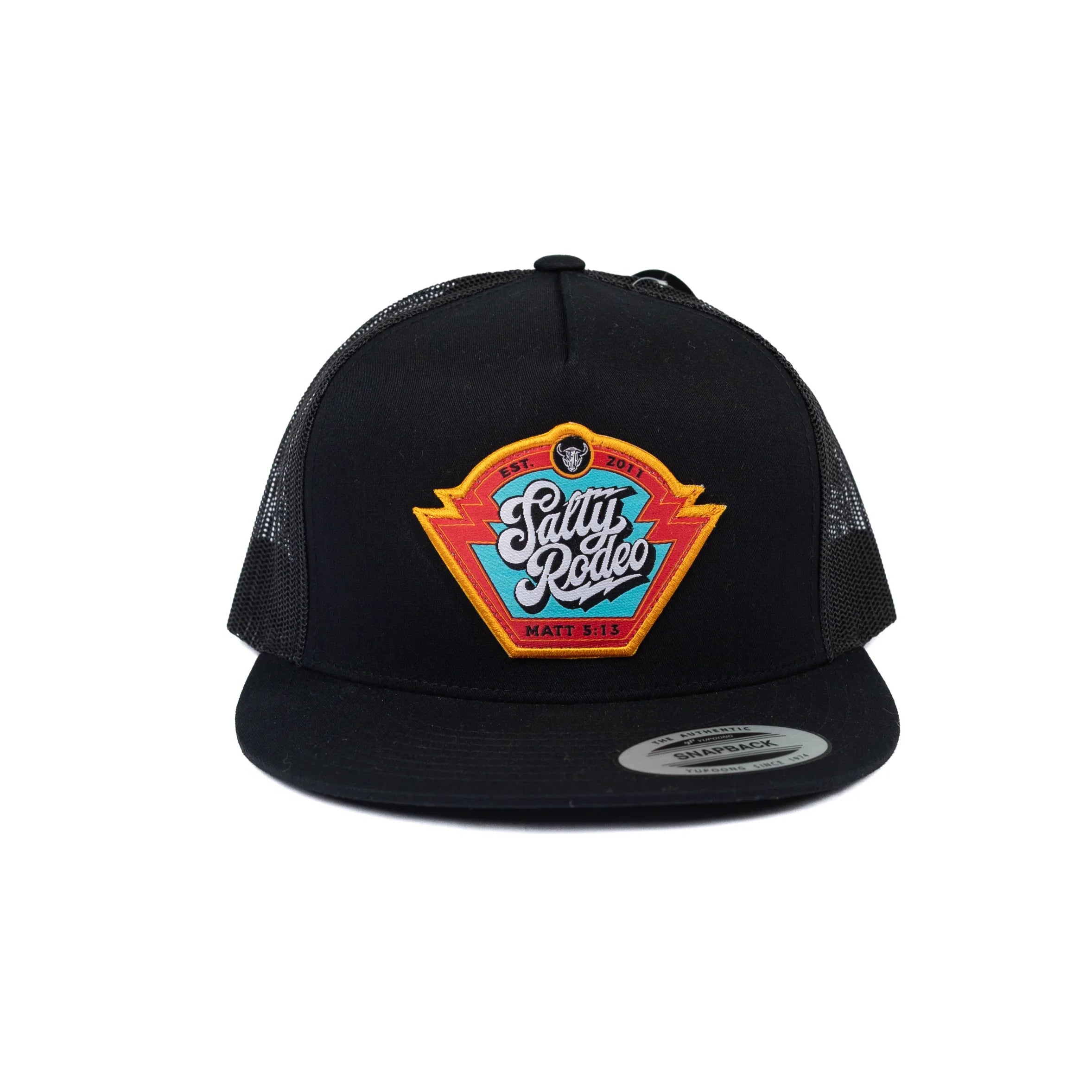 Men's Salty Rodeo Black Cap with Multi-color Patch SRCROADIE