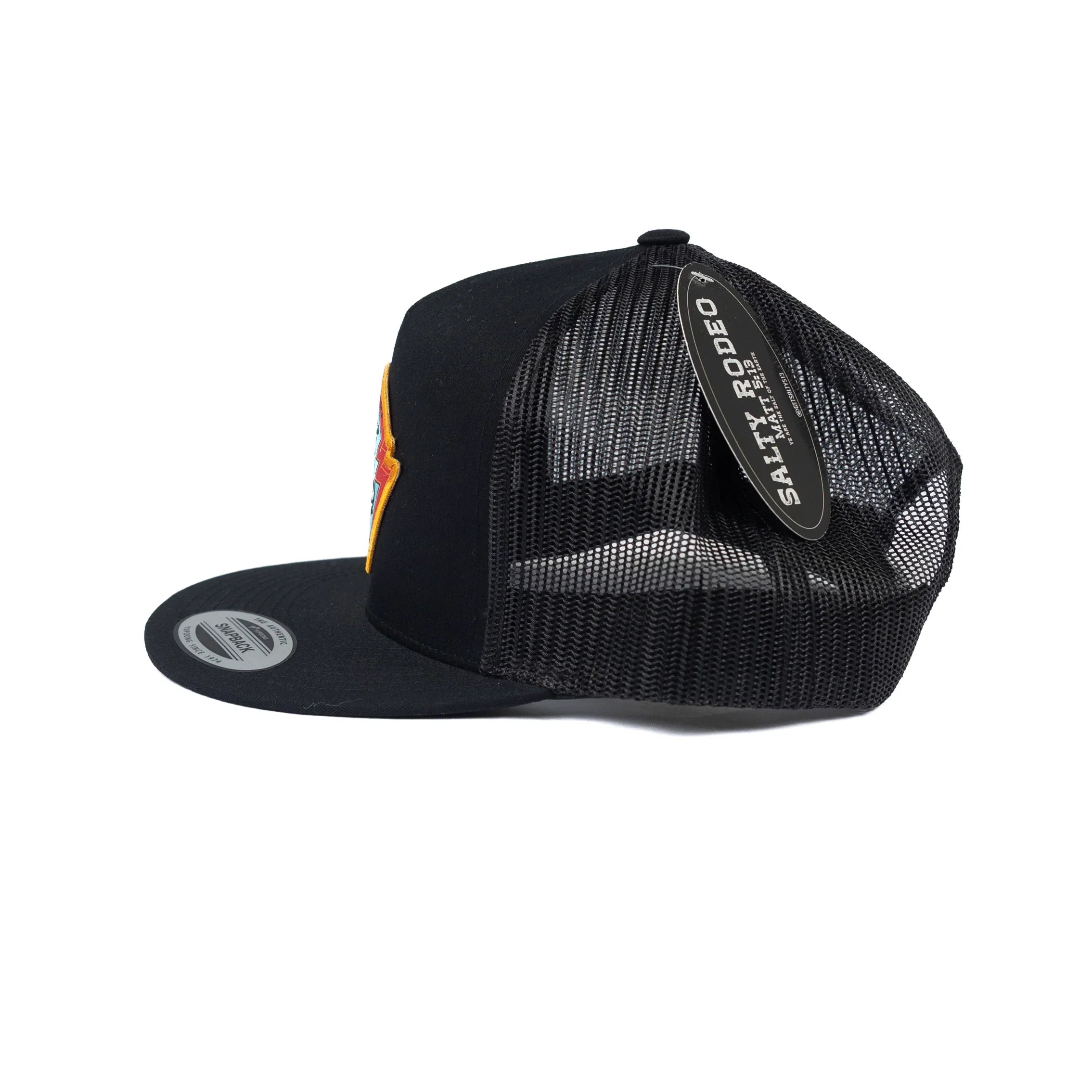 Men's Salty Rodeo Black Cap with Multi-color Patch SRCROADIE