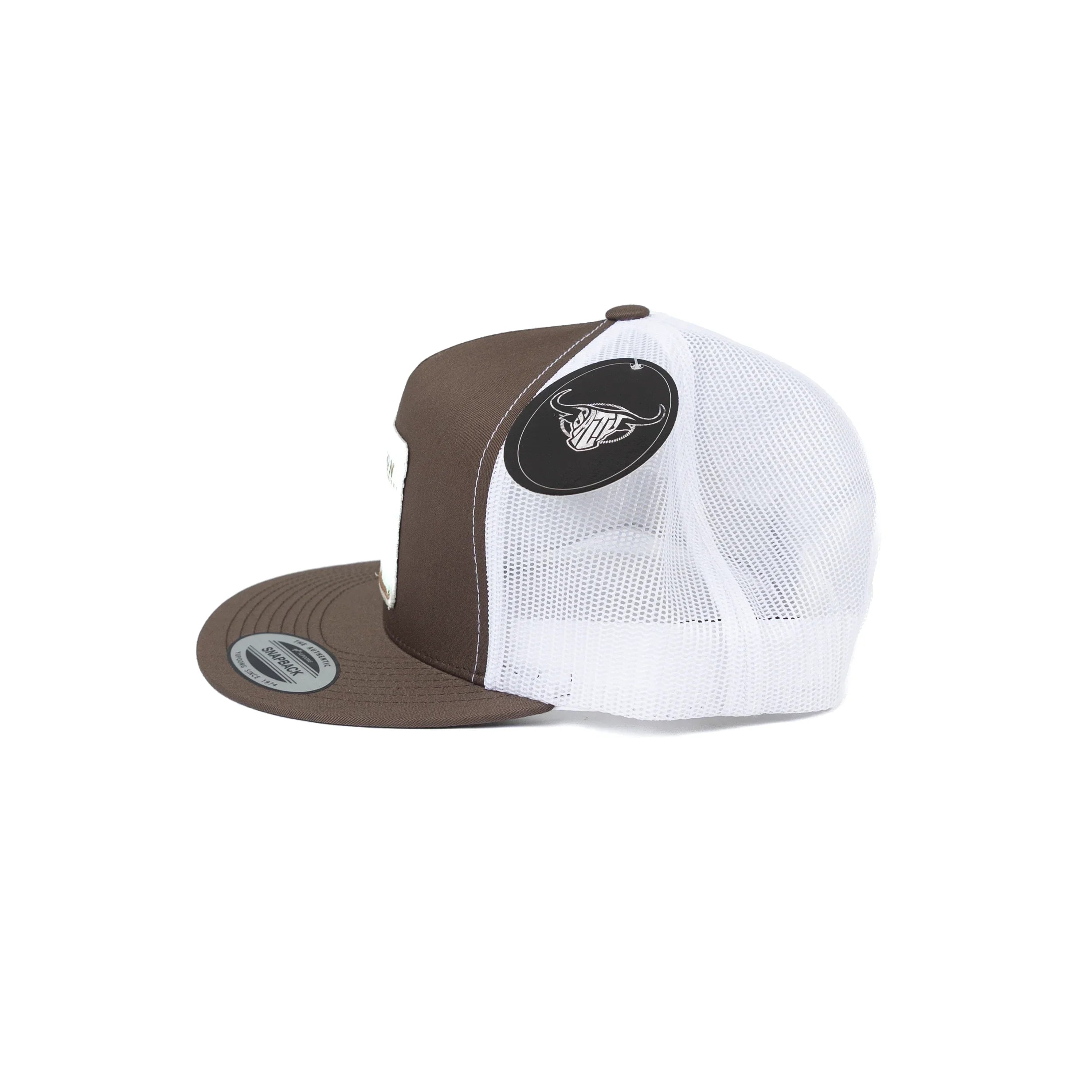 Men's Salty Rodeo Brown/White Snapback with Latigo Patch SRCLATIGO-BRNWHT