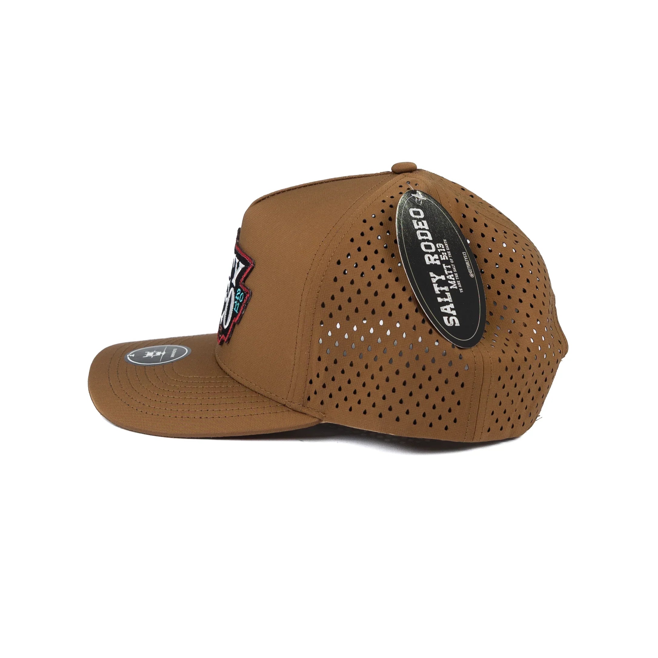 Men's Salty Rodeo Caramel Vented Snapback with Badland Patch SRCBADLAND-CARM