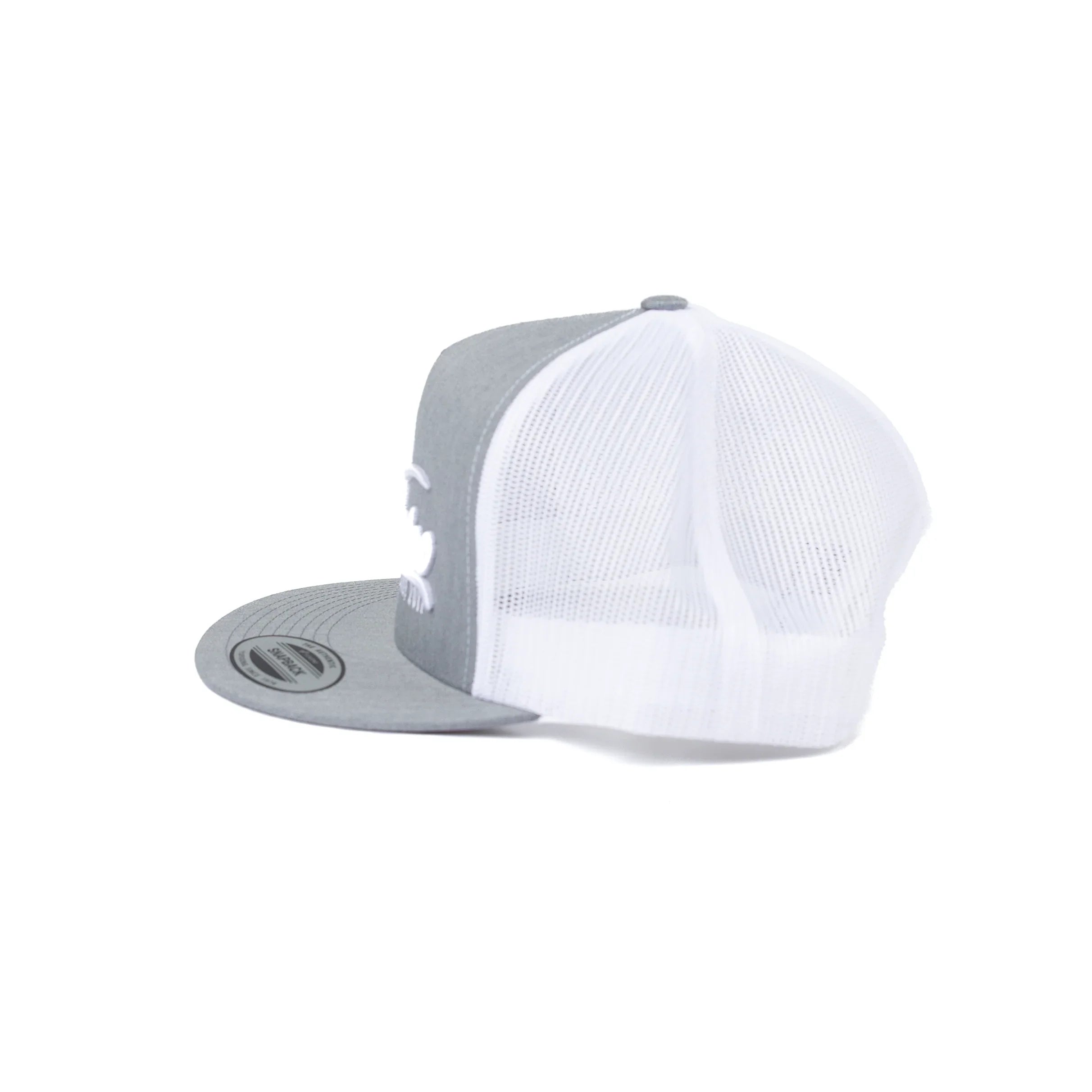 Men's Salty Rodeo Gray/White Snapback with Longhorn Embroidery SRCLONGHORN