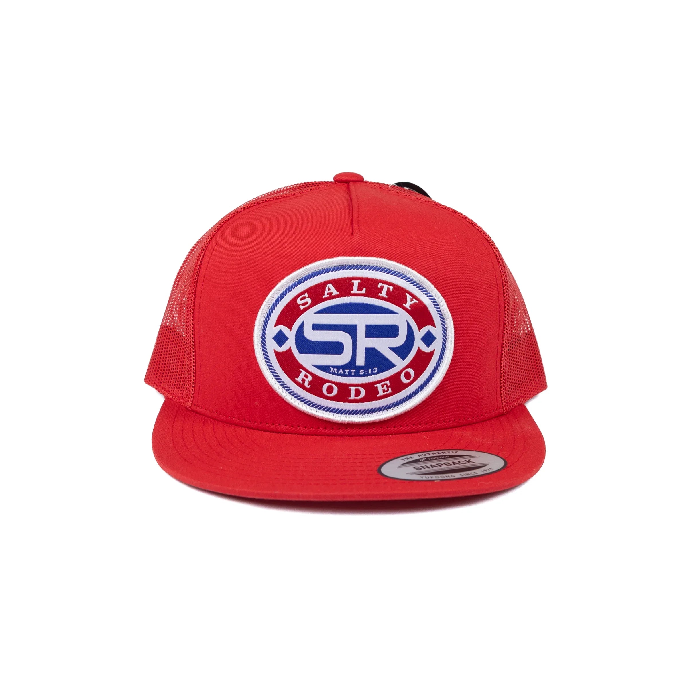 Men's Salty Rodeo Red Snapback with Circle Patch SRCBANDIT