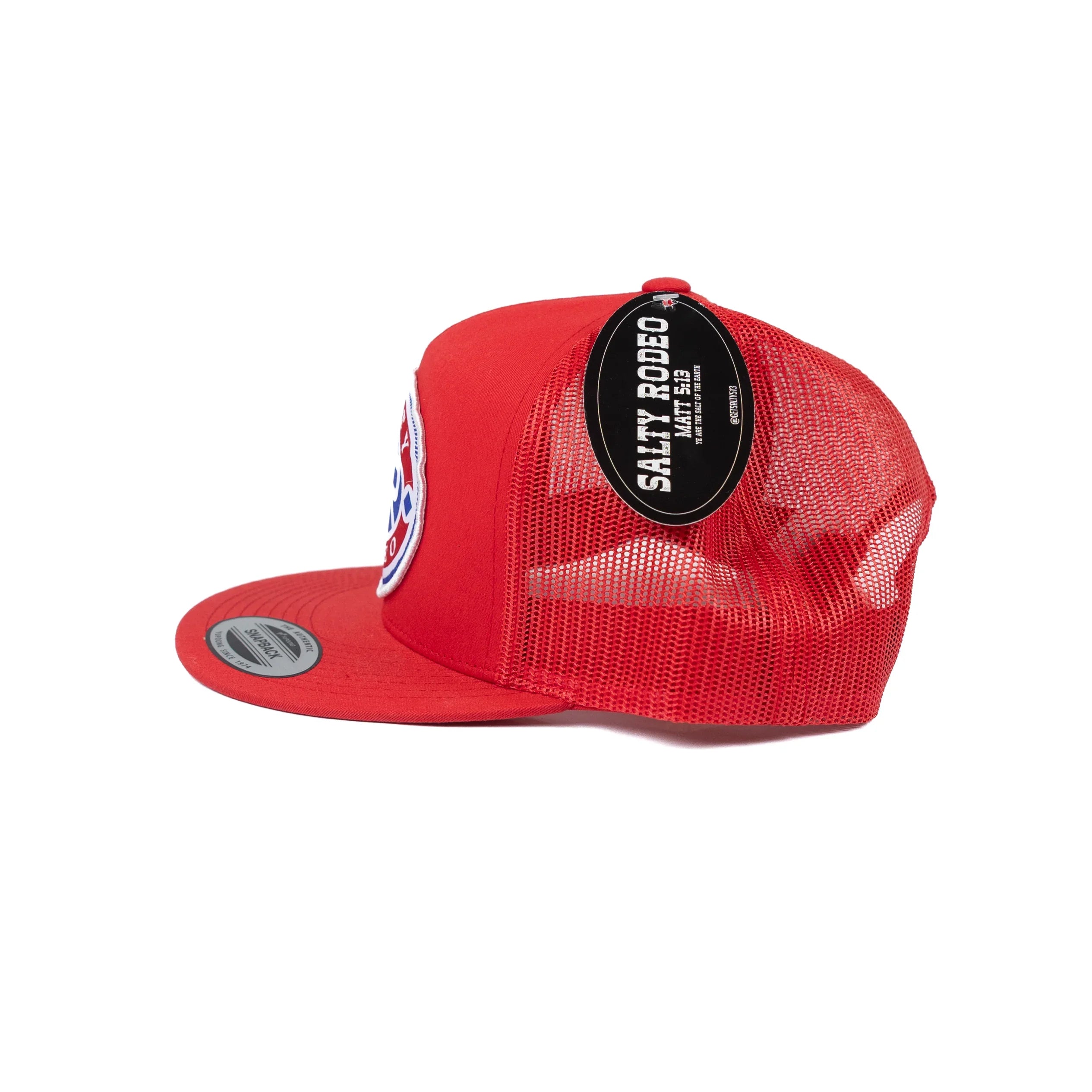 Men's Salty Rodeo Red Snapback with Circle Patch SRCBANDIT