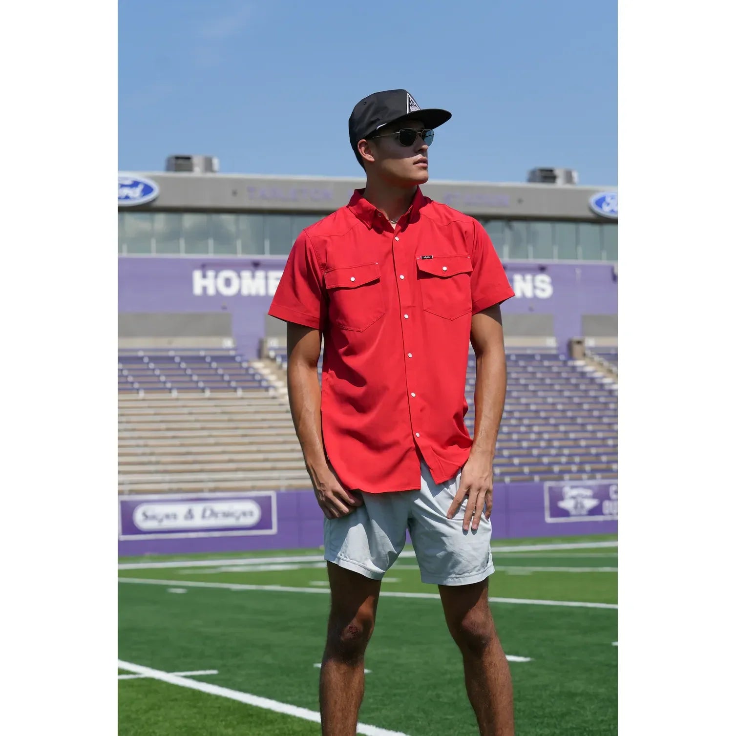 Men's SanJac Red Short Sleeve Performance Pearl Snap COAHUILA-S/S-RED