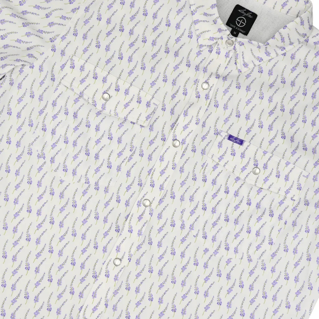 Men's SanJac Short Sleeve Lone Star Bloom Performance Pearl Snap Shirt COA-SS-BLBON