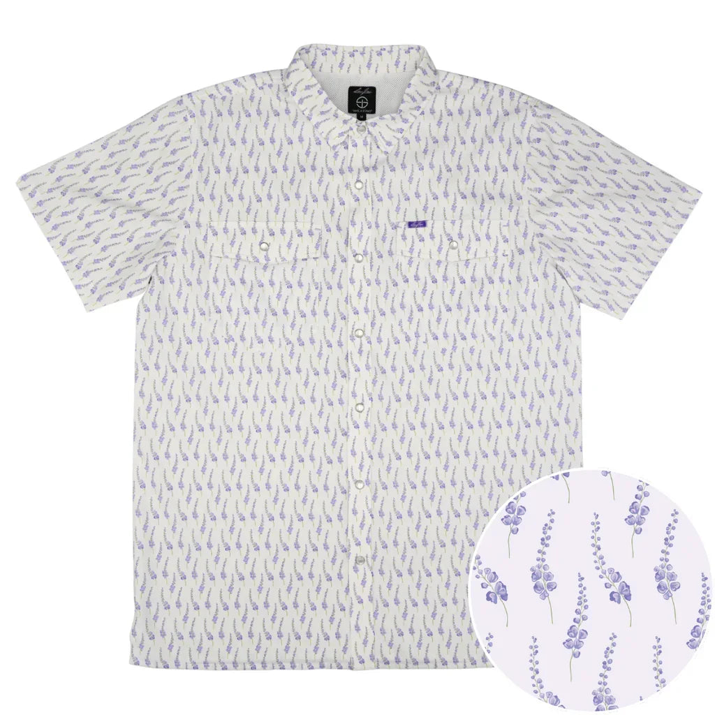 Men's SanJac Short Sleeve Lone Star Bloom Performance Pearl Snap Shirt COA-SS-BLBON