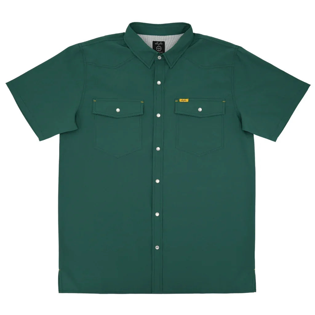 Men's SanJac Short Sleeve The Masters Green Performance Pearl Snap Shirt COA-SS-MAST