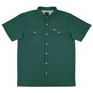 Men's SanJac Short Sleeve The Masters Green Performance Pearl Snap