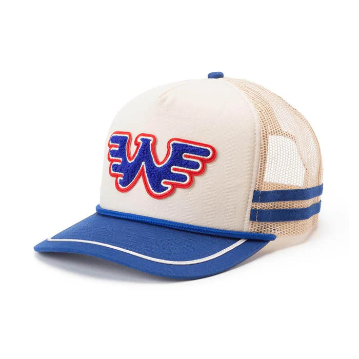 Men's Seagar X Waylon Jennings Blue and Cream Cap MHF23WAYWHT - Crazy House Western Wear