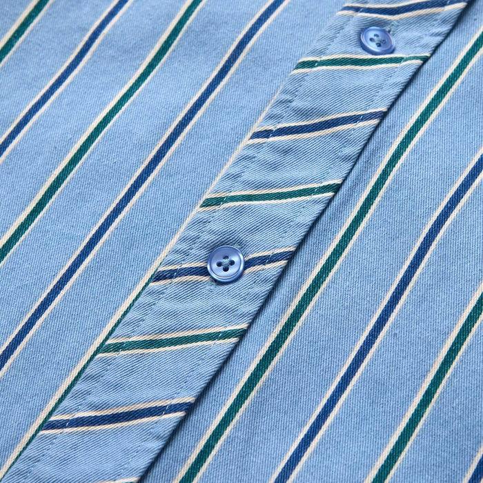 Men's Seager Amarillo Long Sleeve Shirt Steel Blue Stripe MSF24AMARBLU