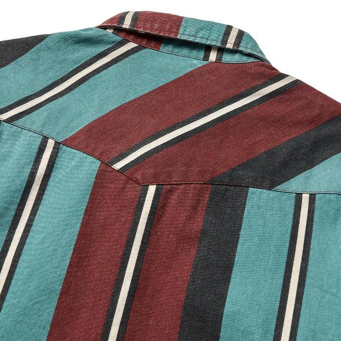 Men's Seager Amarillo Long Sleeve Shirt Turquoise Stripe MSF25AMARTURQ