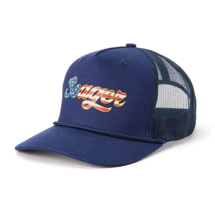 Men's Seager Big USA Trucker Snapback Blue MHSU25BIGUSABLU - Crazy House Western Wear