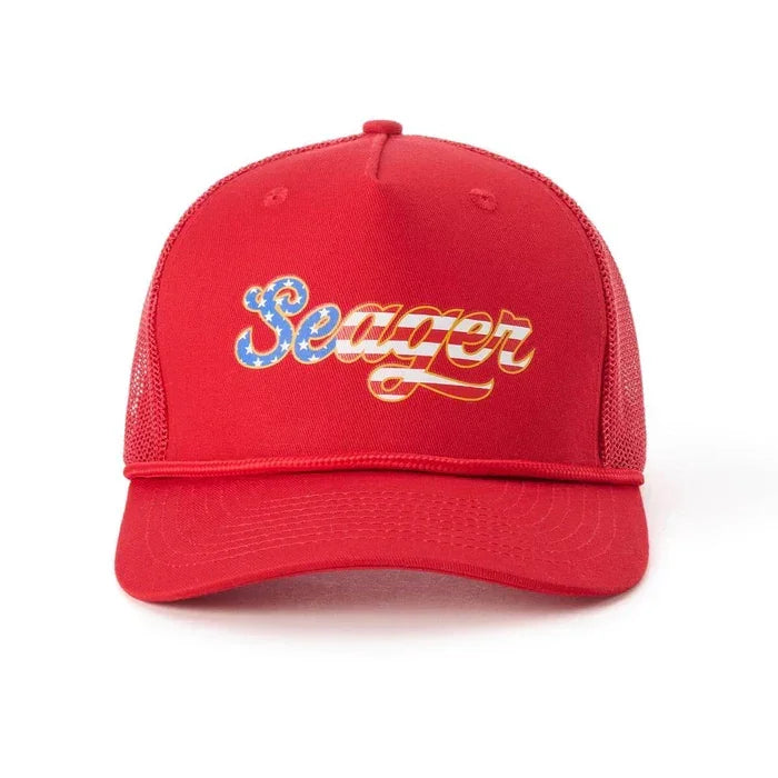Men's Seager Big USA Trucker Snapback Red MHSU25BIGUSARED - Crazy House Western Wear