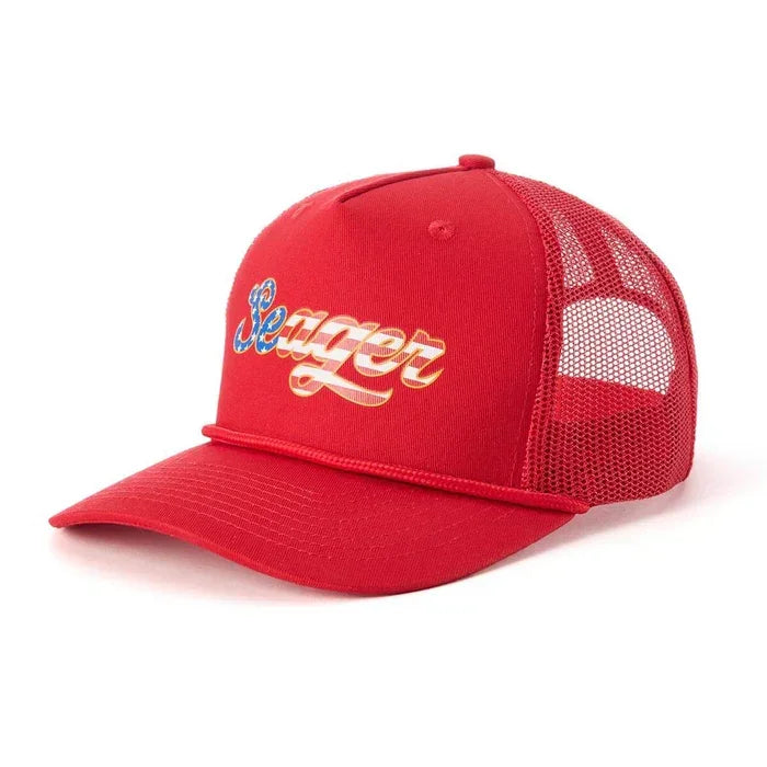 Men's Seager Big USA Trucker Snapback Red MHSU25BIGUSARED - Crazy House Western Wear