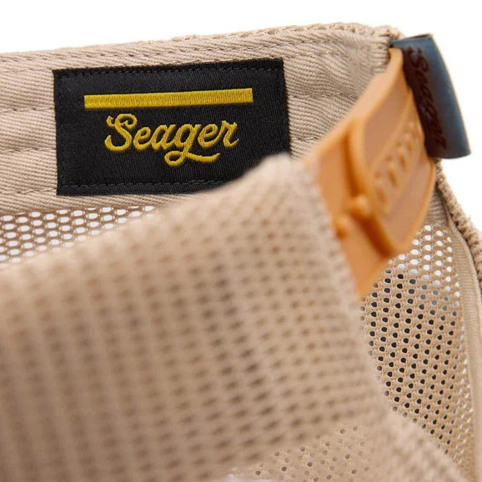 Men's Seager Blue and Tan Branded Trucker Snapback MHSP26BRANDTBLU