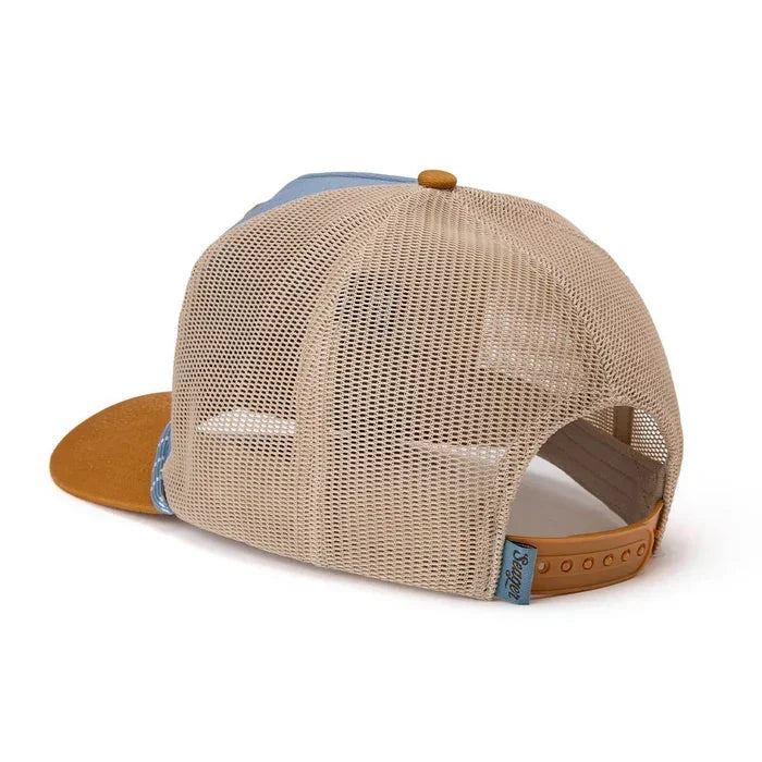 Men's Seager Blue and Tan Branded Trucker Snapback MHSP26BRANDTBLU