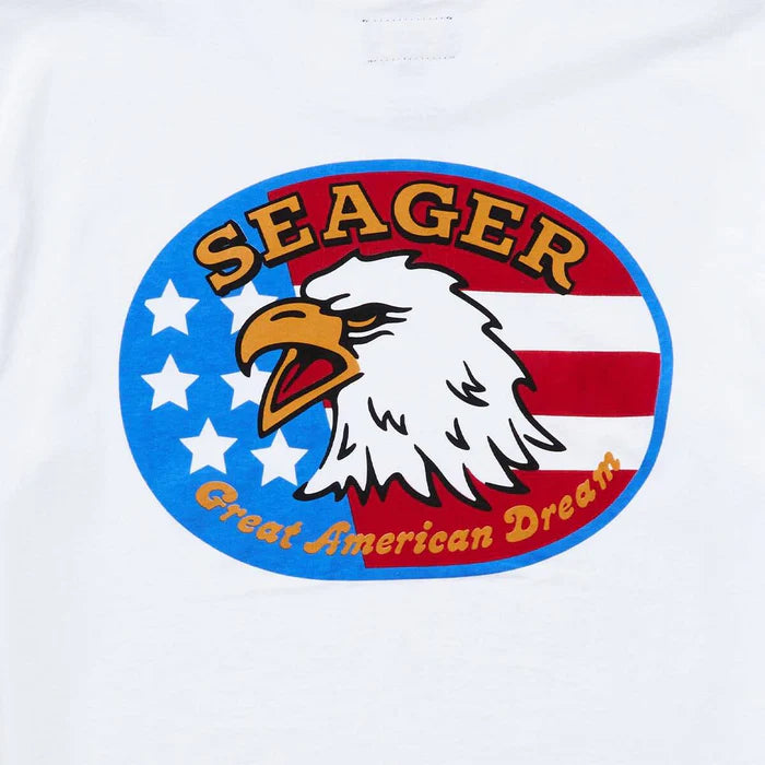 Men's Seager Great American Dream Tee White MTSU25GADWHT - Crazy House Western Wear