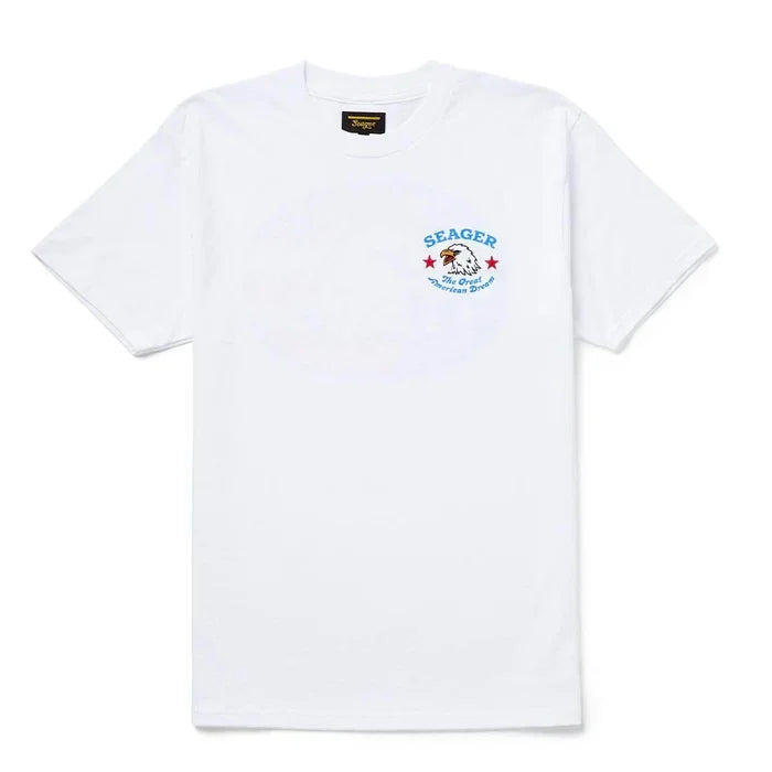 Men's Seager Great American Dream Tee White MTSU25GADWHT - Crazy House Western Wear