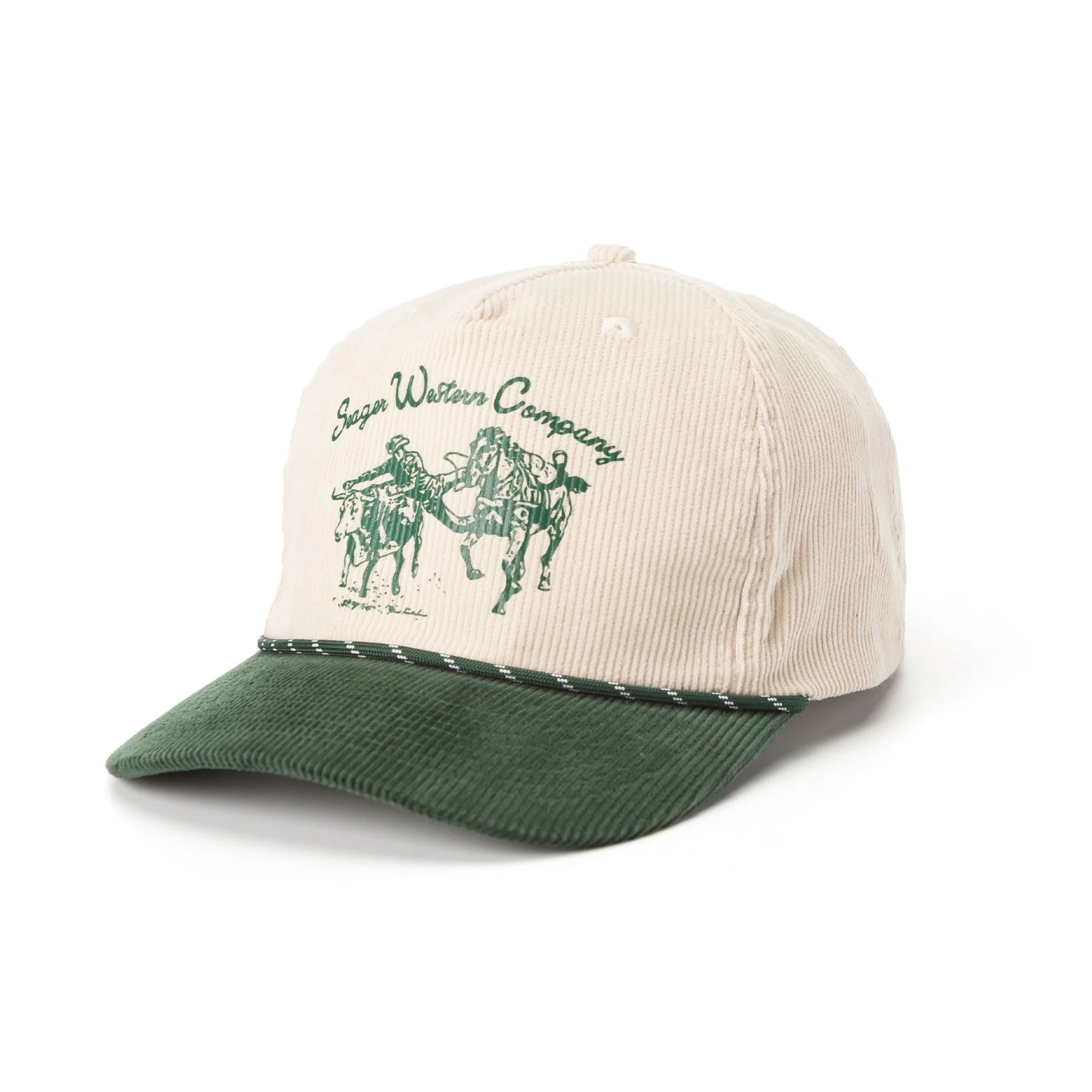Men's Seager Los Rios Corduroy Snapback MHSP24LOSRIGRN - Crazy House Western Wear