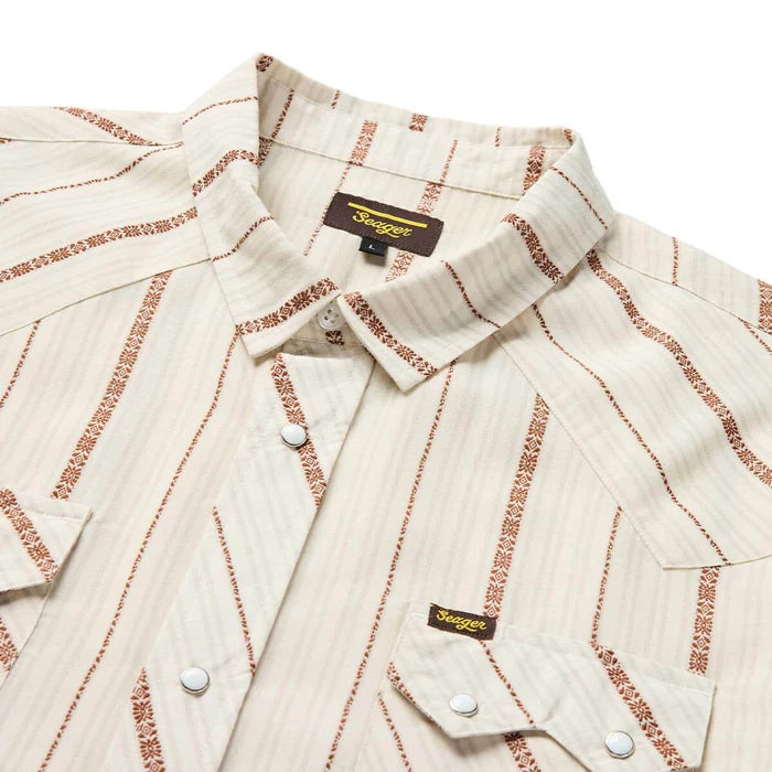 Men's Seager Sawtoof Short Sleeve Azteca Tile Shirt MSSP26SAWTWHT