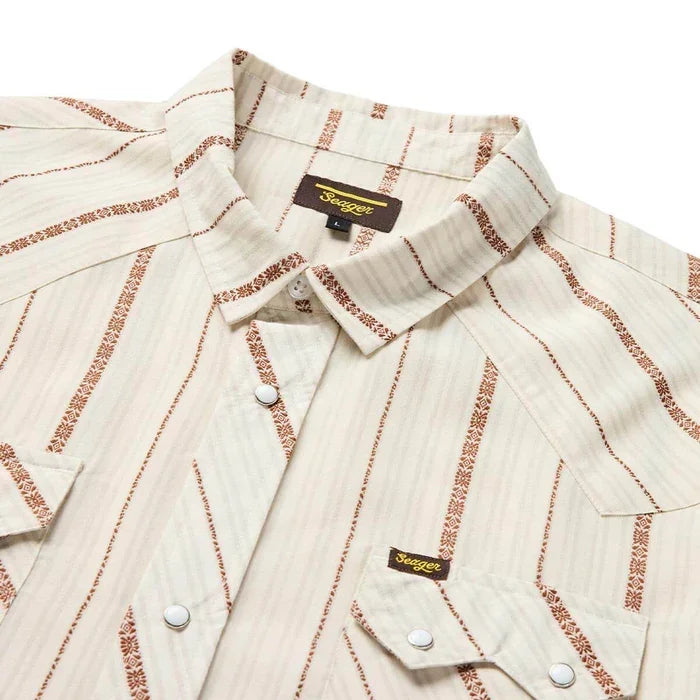 Men's Seager Sawtoof Short Sleeve Azteca Tile Shirt MSSP26SAWTWHT