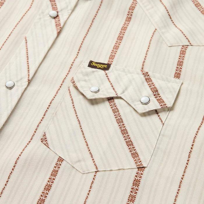 Men's Seager Sawtoof Short Sleeve Azteca Tile Shirt MSSP26SAWTWHT