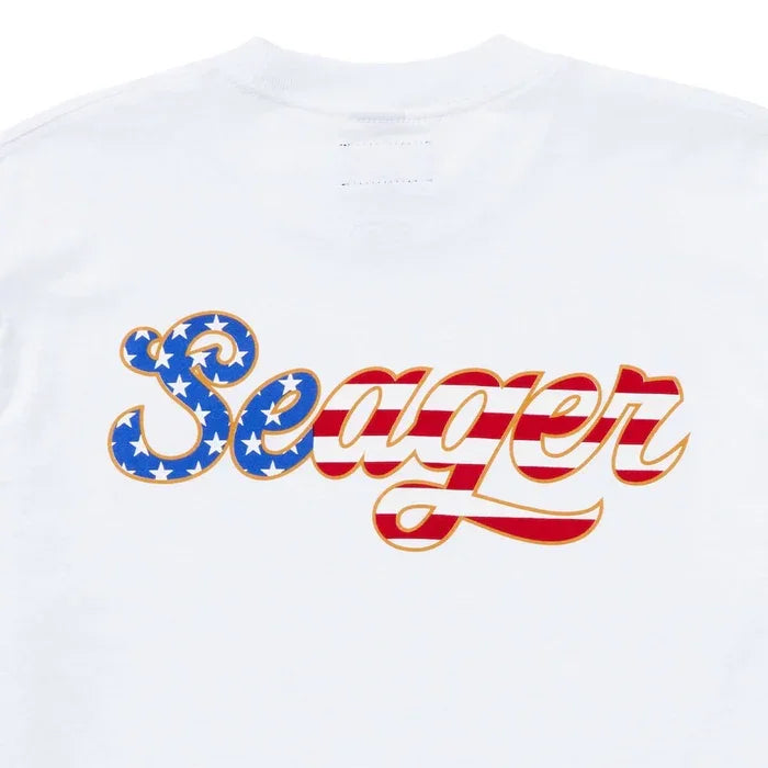 Men's Seager USA Russ Tee White MTSU25USARUSSWHT - Crazy House Western Wear