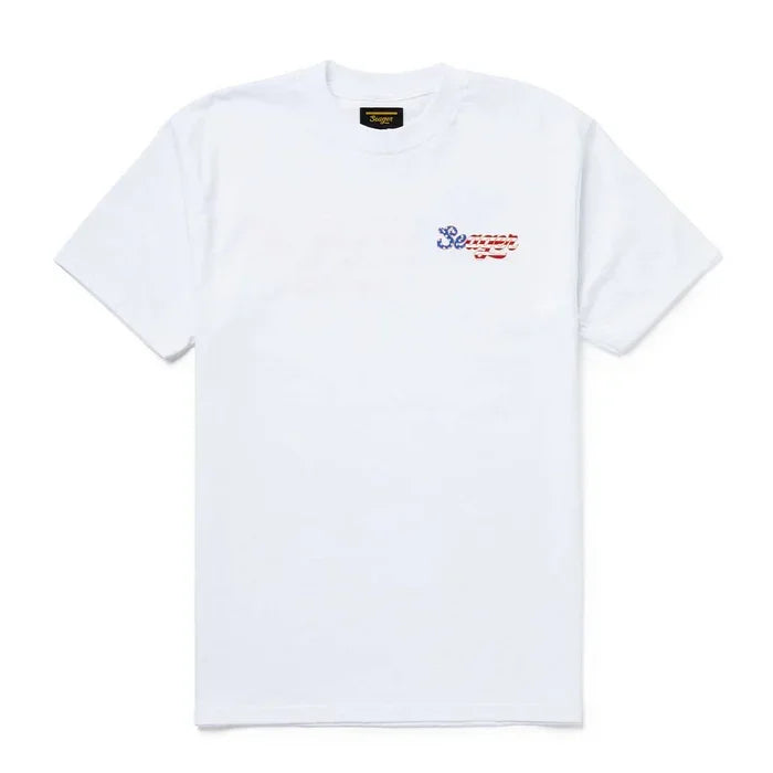 Men's Seager USA Russ Tee White MTSU25USARUSSWHT - Crazy House Western Wear