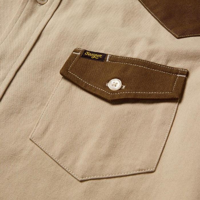 Men's Seager Vintage Tan Amarillo Short Sleeve Shirt MSSP26AMARKAK
