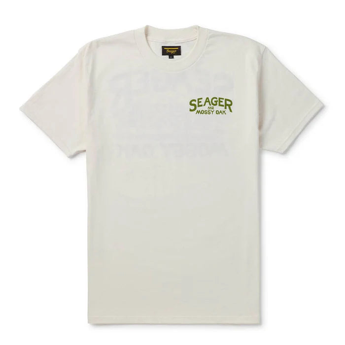 Men's Seager X Mossy Oak Pack Out Vintage White Tee MTF25PACKMOAKWHT