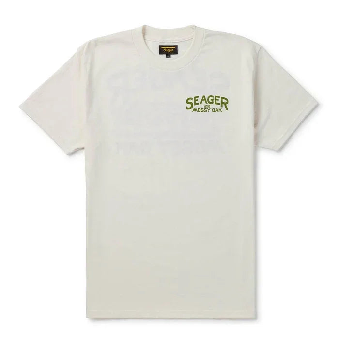 Men's Seager X Mossy Oak Pack Out Vintage White Tee MTF25PACKMOAKWHT