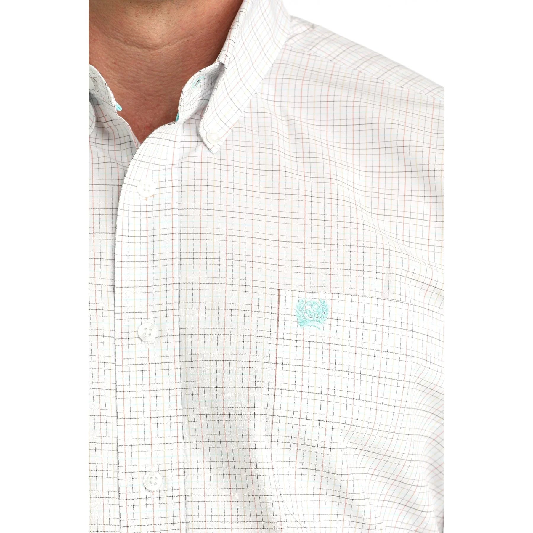 Men's Short Sleeve Plaid Button Down Shirt MTW1111510