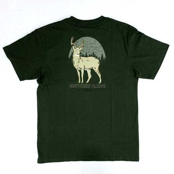 Men's Southern Marsh Eight Point Dark Olive Tee A8PT-DLV