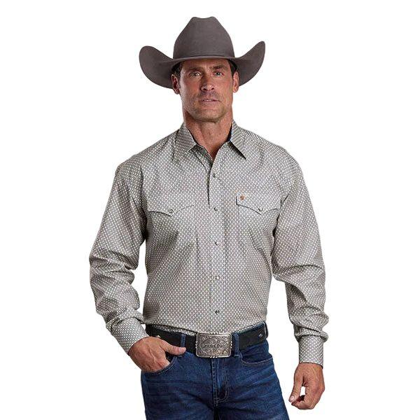 Men's Stetson Long Sleeve Running Diamonds Printed Snap Shirt 11-001-0425-4023