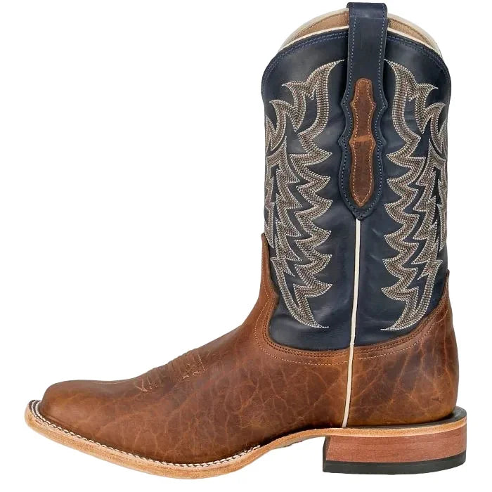 Men's Tony Lama Alfredo Brown and Blue 11" Western Square Toe Boots HE6401