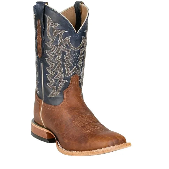 Men's Tony Lama Alfredo Brown and Blue 11" Western Square Toe Boots HE6401