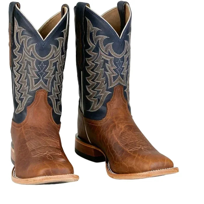 Men's Tony Lama Alfredo Brown and Blue 11" Western Square Toe Boots HE6401