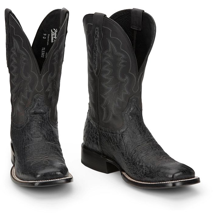 Men's Tony Lama Rancho Black Square Toe Boots TL5382 – Crazy House