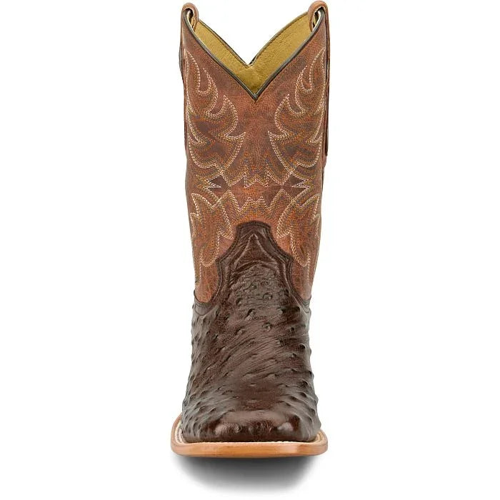 Men's Tony Lana Chocolate Blaine 11" Ostrich Square Toe Boot RN3572