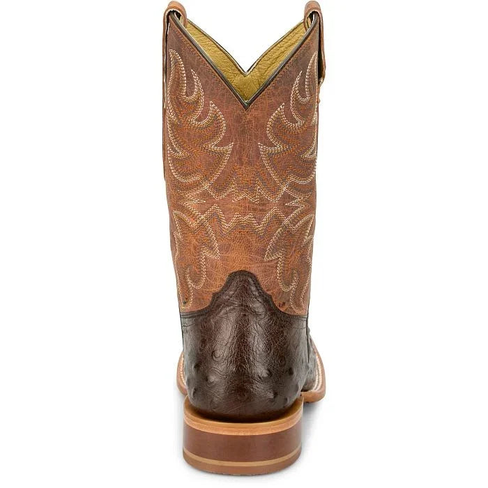 Men's Tony Lana Chocolate Blaine 11" Ostrich Square Toe Boot RN3572