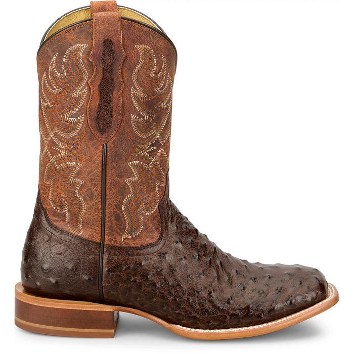 Men's Tony Lana Chocolate Blaine 11" Ostrich Square Toe Boot RN3572