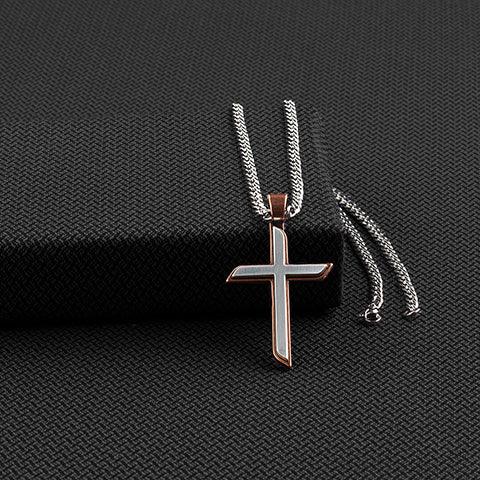 Men's Twister Stainless Chain with Cross Pendant 32158