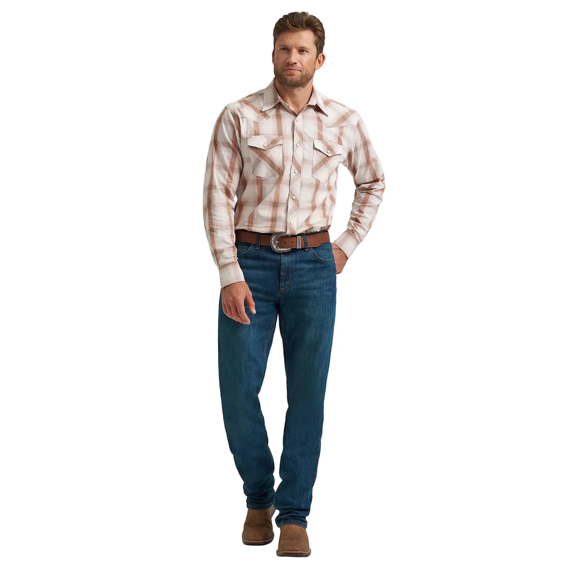 Men's Wrangler 20X Long Sleeve Two Pocket Western Snap Shirt 112367927