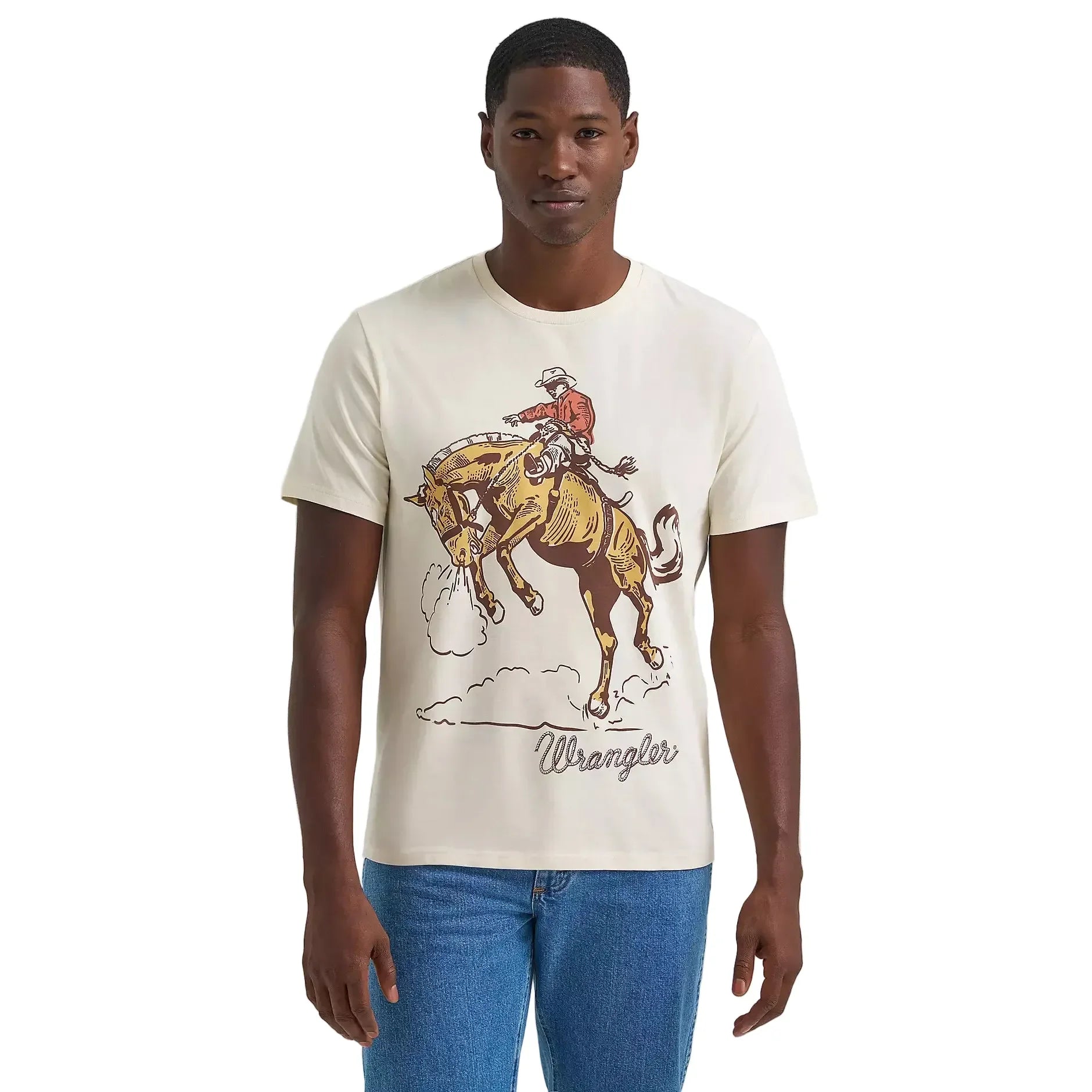 Men's Wrangler Antique White Golden Bronc Dual Graphic T-shirt 112375759