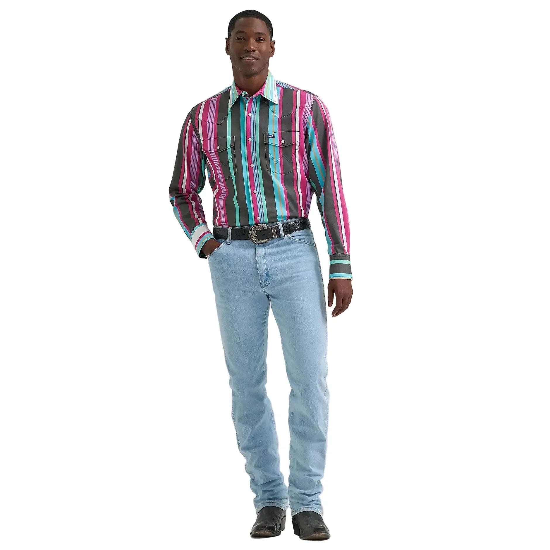 Men's Wrangler Desert Dusk Vintage-Inspired Brushpopper Western Snap Work Shirt 112379230