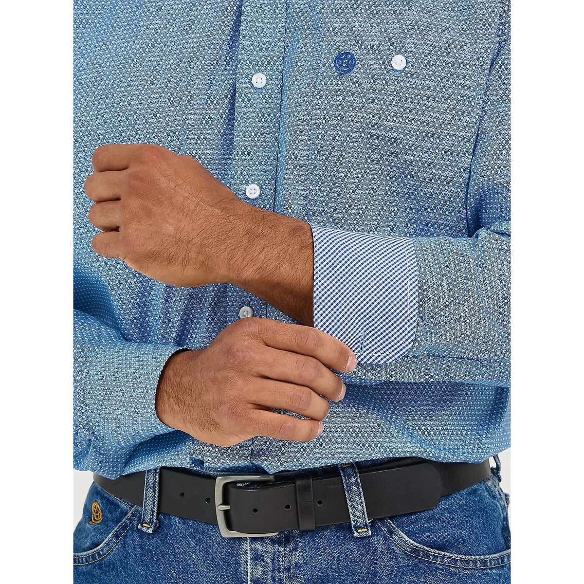 Men's Wrangler George Strait™ Long Sleeve Button Down One Pocket Shirt 112365377 - Crazy House Western Wear